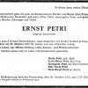 Petri Ernst 1895-1972 Todesanzeige